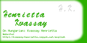 henrietta kvassay business card